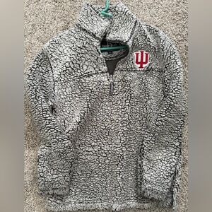 Indiana University Gray Sherpa Quarter-Zip Jacket